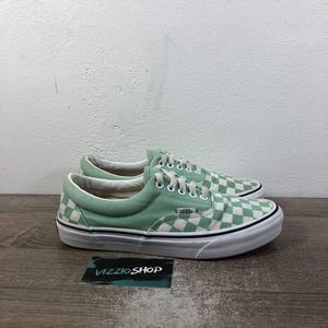 Vans Era Checkered Low Top Lace Up Teal Skate Sneakers Women's 9 751505